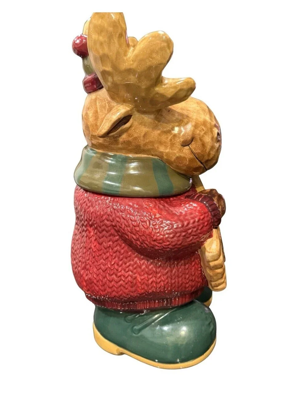 St. Nicholas Square Heartland Ceramic Moose Cookie Jar Christmas Holiday